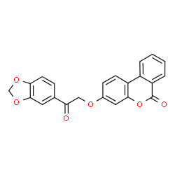 ChemSpider 2D Image | 3-[2-(1,3-Benzodioxol-5-yl)-2-oxoethoxy]-6H-benzo[c]chromen-6-one | C22H14O6
