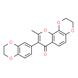 ChemSpider 2D Image | 8-(2,3-Dihydro-1,4-benzodioxin-6-yl)-9-methyl-2,3-dihydro-7H-[1,4]dioxino[2,3-h]chromen-7-one | C20H16O6