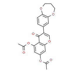 ChemSpider 2D Image | 3-(3,4-Dihydro-2H-1,5-benzodioxepin-7-yl)-4-oxo-4H-chromene-5,7-diyl diacetate | C22H18O8