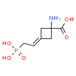 ChemSpider 2D Image | 1-Amino-3-(2-phosphonoethylidene)cyclobutanecarboxylic acid | C7H12NO5P
