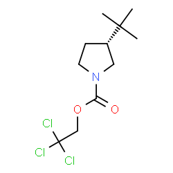 ChemSpider 2D Image | 2,2,2-Trichloroethyl (3R)-3-(2-methyl-2-propanyl)-1-pyrrolidinecarboxylate | C11H18Cl3NO2