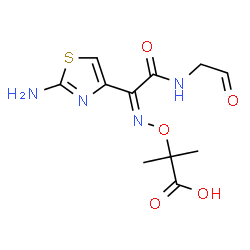 ChemSpider 2D Image | 2-((((1Z)-1-(2-AMINOTHIAZOL-4-YL)-2-((OXOETHYL)AMINO)-2-OXOETHYLIDENE)AMINO)OXY)-2-METHYLPROPANOIC ACID | C11H14N4O5S