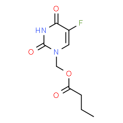ChemSpider 2D Image | (5-Fluoro-2,4-dioxo-3,4-dihydro-1(2H)-pyrimidinyl)methyl butyrate | C9H11FN2O4