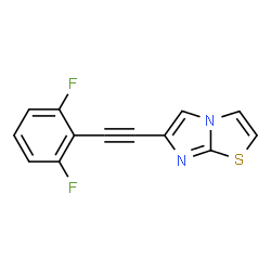 ChemSpider 2D Image | 6-[(2,6-Difluorophenyl)ethynyl]imidazo[2,1-b][1,3]thiazole | C13H6F2N2S