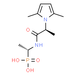 ChemSpider 2D Image | [(1R)-1-{[(2S)-2-(2,5-Dimethyl-1H-pyrrol-1-yl)propanoyl]amino}ethyl]phosphonic acid | C11H19N2O4P