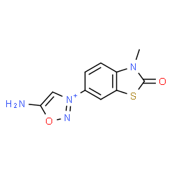 ChemSpider 2D Image | 5-Amino-3-(3-methyl-2-oxo-2,3-dihydro-1,3-benzothiazol-6-yl)-1,2,3-oxadiazol-3-ium | C10H9N4O2S