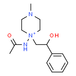 ChemSpider 2D Image | 1-Acetamido-1-(2-hydroxy-2-phenylethyl)-4-methylpiperazin-1-ium | C15H24N3O2