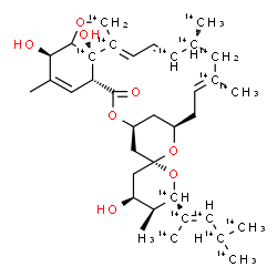 ChemSpider 2D Image | (1'R,2R,4S,4'S,5S,6S,8'R,10'E,13'R,14'E,16'E,21'R,24'S)-4,21',24'-Trihydroxy-5,22'-dimethyl-11',13'-bis[(~14~C)methyl]-6-[(2E)-4-(~14~C)methyl(~14~C_5_)-2-penten-2-yl](6,11',12',13',14',17',18',24'-~1
4~C_8_)-3,4,5,6-tetrahydro-2'H-spiro[pyran-2,6'-[3,7,19]trioxatetracyclo[15.6.1.1~4,8~.0~20,24~]pentacosa[10,14,16,22]tetraen]-2'-one | C2014C16H52O8