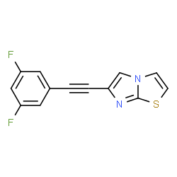 ChemSpider 2D Image | 6-[(3,5-Difluorophenyl)ethynyl]imidazo[2,1-b][1,3]thiazole | C13H6F2N2S