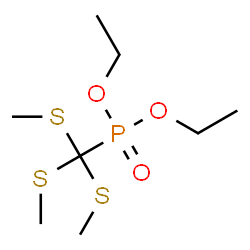ChemSpider 2D Image | Diethyl [tris(methylsulfanyl)methyl]phosphonate | C8H19O3PS3