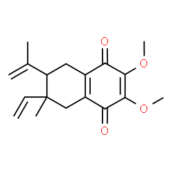 ChemSpider 2D Image | 7-Isopropenyl-2,3-dimethoxy-6-methyl-6-vinyl-5,6,7,8-tetrahydro-1,4-naphthalenedione | C18H22O4