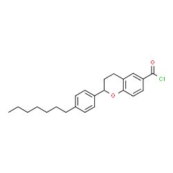 ChemSpider 2D Image | 2-(4-Heptylphenyl)-6-chromanecarbonyl chloride | C23H27ClO2