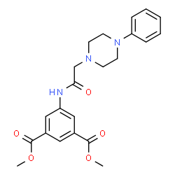 ChemSpider 2D Image | Dimethyl 5-{[(4-phenyl-1-piperazinyl)acetyl]amino}isophthalate | C22H25N3O5