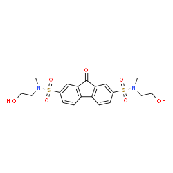 ChemSpider 2D Image | 9-Oxo-9H-fluorene-2,7-disulfonic acid bis-[(2-hydroxy-ethyl)-methyl-amide] | C19H22N2O7S2