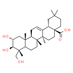 ChemSpider 2D Image | (2alpha,3beta,5xi)-2,3,23-Trihydroxyolean-12-en-28-oic acid | C30H48O5
