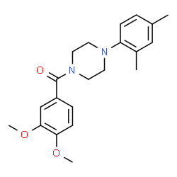 ChemSpider 2D Image | (3,4-Dimethoxyphenyl)[4-(2,4-dimethylphenyl)-1-piperazinyl]methanone | C21H26N2O3