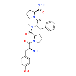 ChemSpider 2D Image | L-Tyrosyl-L-prolyl-N-methyl-L-phenylalanyl-L-prolinamide | C29H37N5O5