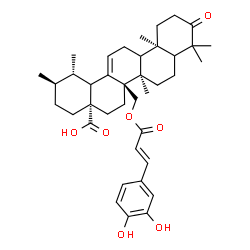 ChemSpider 2D Image | (5xi,9xi,18xi)-27-{[(2E)-3-(3,4-Dihydroxyphenyl)-2-propenoyl]oxy}-3-oxours-12-en-28-oic acid | C39H52O7