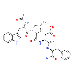 ChemSpider 2D Image | N-Acetyl-L-tryptophyl-(4R)-4-(methylsulfanyl)-L-prolyl-L-alpha-aspartyl-L-phenylalaninamide | C32H38N6O7S