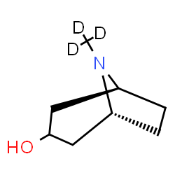 ChemSpider 2D Image | (1R,5S)-8-(~2~H_3_)Methyl-8-azabicyclo[3.2.1]octan-3-ol | C8H12D3NO