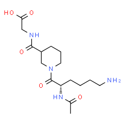 ChemSpider 2D Image | N-{[1-(N~2~-Acetyl-L-lysyl)-3-piperidinyl]carbonyl}glycine | C16H28N4O5