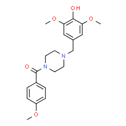 ChemSpider 2D Image | [4-(4-Hydroxy-3,5-dimethoxybenzyl)-1-piperazinyl](4-methoxyphenyl)methanone | C21H26N2O5