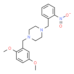 ChemSpider 2D Image | 1-(2,5-Dimethoxybenzyl)-4-(2-nitrobenzyl)piperazine | C20H25N3O4