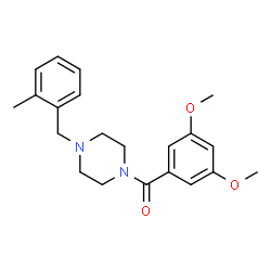 ChemSpider 2D Image | 1-(3,5-dimethoxybenzoyl)-4-[(2-methylphenyl)methyl]piperazine | C21H26N2O3