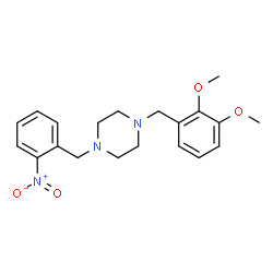 ChemSpider 2D Image | 1-(2,3-Dimethoxybenzyl)-4-(2-nitrobenzyl)piperazine | C20H25N3O4