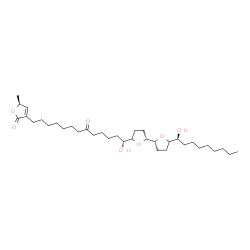 ChemSpider 2D Image | (5S)-3-[(13R)-13-Hydroxy-13-{(2R,2'R)-5'-[(1S)-1-hydroxynonyl]octahydro-2,2'-bifuran-5-yl}-8-oxotridecyl]-5-methyl-2(5H)-furanone | C35H60O7