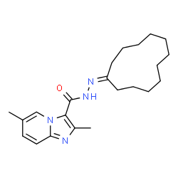 ChemSpider 2D Image | N'-Cyclododecylidene-2,6-dimethylimidazo[1,2-a]pyridine-3-carbohydrazide | C22H32N4O