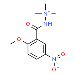 ChemSpider 2D Image | 2-(2-Methoxy-5-nitrobenzoyl)-1,1,1-trimethylhydrazinium | C11H16N3O4