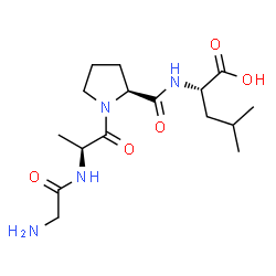 ChemSpider 2D Image | Glycyl-L-alanyl-L-prolyl-L-leucine | C16H28N4O5