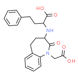 ChemSpider 2D Image | 1H-1-Benzazepine-1-acetic acid, 3-((1-carboxy-3-phenylpropyl)amino)-2,3,4,5-tetrahydro-2-oxo- | C22H24N2O5