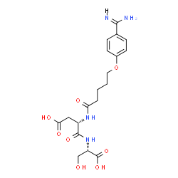 ChemSpider 2D Image | N-[5-(4-Carbamimidoylphenoxy)pentanoyl]-L-alpha-aspartyl-L-serine | C19H26N4O8