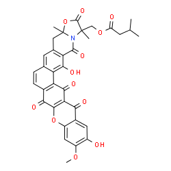 ChemSpider 2D Image | (12,16-Dihydroxy-11-methoxy-1,3a-dimethyl-2,8,14,15,17-pentaoxo-1,2,3a,4,8,14,15,17-octahydrochromeno[2',3':6,7]naphtho[2,1-g][1,3]oxazolo[3,2-b]isoquinolin-1-yl)methyl 3-methylbutanoate | C35H29NO12