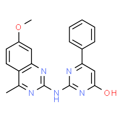 ChemSpider 2D Image | 2-[(7-methoxy-4-methylquinazolin-2-yl)amino]-6-phenylpyrimidin-4-ol | C20H17N5O2