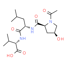 ChemSpider 2D Image | (4S)-1-Acetyl-4-hydroxy-L-prolyl-L-leucyl-L-valine | C18H31N3O6