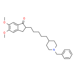 ChemSpider 2D Image | 2-[5-(1-Benzyl-4-piperidinyl)pentyl]-5,6-dimethoxy-1-indanone | C28H37NO3