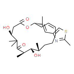 ChemSpider 2D Image | (4S,7R,8S,9R,13Z,16S)-4,8-Dihydroxy-5,5,7,9-tetramethyl-16-[(1E)-1-(2-methyl-1,3-thiazol-4-yl)-1-propen-2-yl]oxacyclohexadec-13-ene-2,6-dione | C26H39NO5S