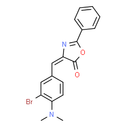 ChemSpider 2D Image | 4-(3-Bromo-4-dimethylamino-benzylidene)-2-phenyl-4H-oxazol-5-one | C18H15BrN2O2