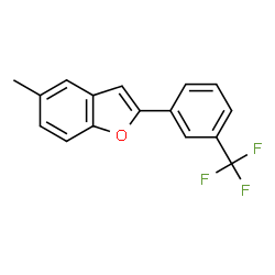 ChemSpider 2D Image | 5-Methyl-2-(3-(trifluoromethyl)phenyl)benzofuran | C16H11F3O