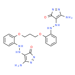ChemSpider 2D Image | 4,4'-[1,3-Propanediylbis(oxy-2,1-phenylene-2,1-hydrazinediyl)]bis(5-amino-3H-pyrazol-3-one) | C21H22N10O4