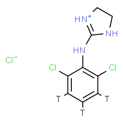 ChemSpider 2D Image | 2-{[2,6-Dichloro(~3~H_3_)phenyl]amino}-4,5-dihydro-1H-imidazol-3-ium chloride | C9H7T3Cl3N3