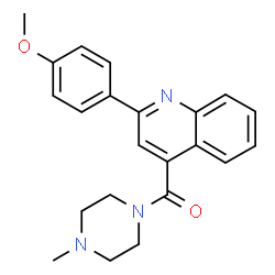 ChemSpider 2D Image | [2-(4-Methoxyphenyl)-4-quinolinyl](4-methyl-1-piperazinyl)methanone | C22H23N3O2