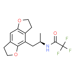 ChemSpider 2D Image | 2,2,2-Trifluoro-N-[(2R)-1-(2,3,6,7-tetrahydrofuro[2,3-f][1]benzofuran-4-yl)-2-propanyl]acetamide | C15H16F3NO3