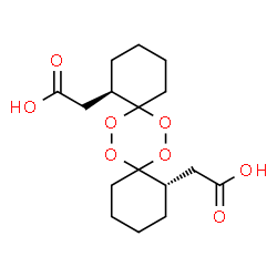 ChemSpider 2D Image | 2,2'-[(1R,10S)-7,8,15,16-Tetraoxadispiro[5.2.5.2]hexadecane-1,10-diyl]diacetic acid | C16H24O8