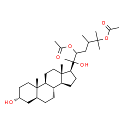 ChemSpider 2D Image | (3alpha,5alpha,24xi)-3,20-Dihydroxyergostane-22,25-diyl diacetate | C32H54O6