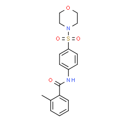 ChemSpider 2D Image | 2-methyl-N-[4-(morpholinosulfonyl)phenyl]benzamide | C18H20N2O4S