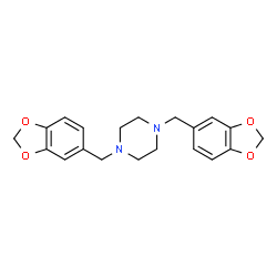 ChemSpider 2D Image | 1,4-Bis(1,3-benzodioxol-5-ylmethyl)piperazine | C20H22N2O4